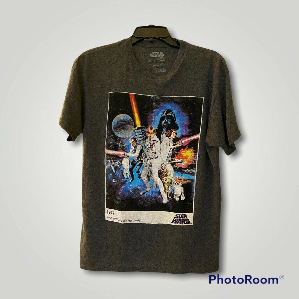 STAR WARS NEW HOPE VINTAGE STYLE 1977 "IN A GALAXY FAR AWAY" T-SHIRT MEDIUM